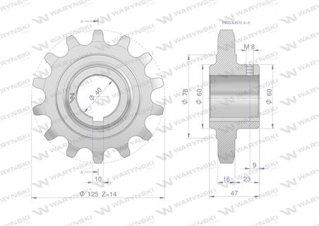 Koło łańcuchowe stalowe hartowane Z-14 1" fi-40 Rozrzutnik 2219100080 WARYŃSKI