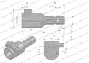 Redukcja adapter na trzpień 1 3/4" 6 wpustów na wałek 1 3/8" 6 wpustów WARYŃSKI