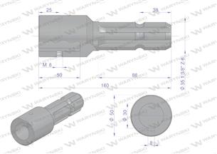 Redukcja adapter na wpust otwór wew. Q 30 mm na wałek 1 3/8 " 6 wpustów WARYŃSKI