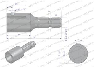 Redukcja adapter na wpust otwór wew. Q 45 mm na wałek 1 3/8 " 6 wpustów WARYŃSKI