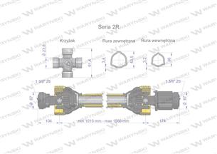 Wał przegubowo-teleskopowy 1010-1560mm 270Nm sprzęgło zapadkowe CE 2020 seria 2R WARYŃSKI