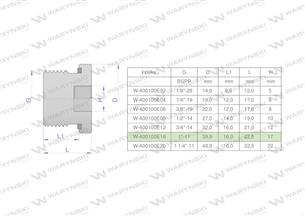 Korek hydrauliczny calowy (na imbus) 1" BSP ED Waryński ( sprzedawane po 2 )-168982