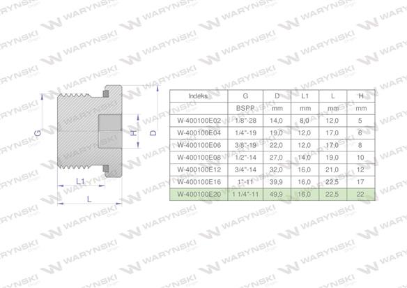 Korek hydrauliczny calowy (na imbus) 1 1/4" BSP ED Waryński-168987