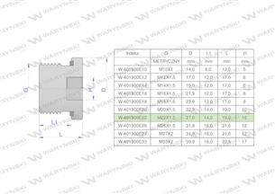 Korek hydrauliczny metryczny (na imbus) M22x1.5 ED Waryński ( sprzedawane po 10 )-169029