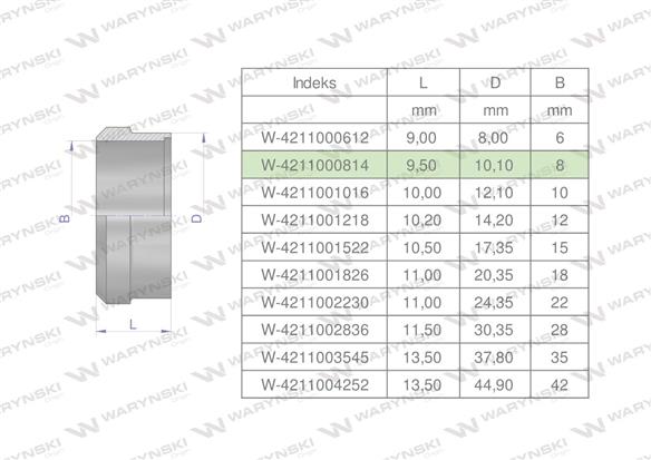 Pierścień zacinający hydrauliczny (DPR08L/S) 08L/08S Waryński ( sprzedawane po 20 )-169160