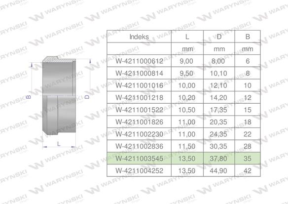 Pierścień zacinający hydrauliczny (DPR35L) 35L Waryński ( sprzedawane po 2 )-169175