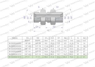 Złączka hydrauliczna calowa grodziowa BB 1" BSP z przeciwnakrętką (XSV) Waryński-168652