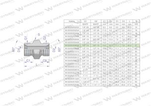 Złączka hydrauliczna redukcyjna calowa BB 3/8" x 1/2" BSP Waryński ( sprzedawane po 10 )-170423
