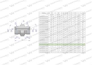 Złączka hydrauliczna redukcyjna calowa BB 3/4" x 1" BSP Waryński ( sprzedawane po 2 )-170468
