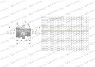 Złączka hydrauliczna redukcyjna metryczna BB M22x1.5 15L / M16x1.5 10L (XG) Waryński ( sprzedawane po 10 )-170486