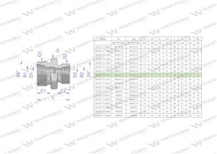 Złączka hydrauliczna redukcyjna metryczna BB 22/18 M22x1.5 15L / M18x1.5 12L (XG) Waryński ( sprzedawane po 10 )-170491