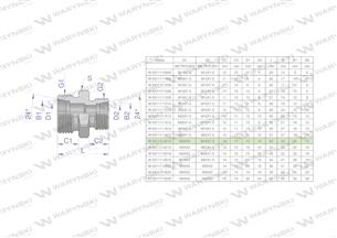 Złączka hydrauliczna redukcyjna metryczna BB M30x2 22L / M18x1.5 12L (XG) Waryński-170549