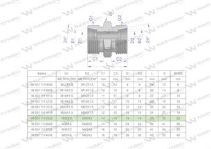 Złączka hydrauliczna metryczna BB M30x2 22L (XG) Waryński ( sprzedawane po 5 )-169824