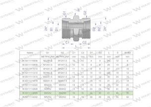 Złączka hydrauliczna metryczna BB M45x2 35L (XG) Waryński-169836