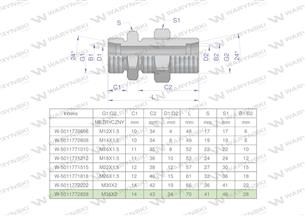 Złączka hydrauliczna metryczna grodziowa BB M36x2 28L z przeciwnakrętką (XSV) Waryński-168699