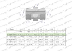 Złączka hydrauliczna calowa BB 9/16" ORFS (UNF) ORFS (UNF) Waryński ( sprzedawane po 2 )-169860