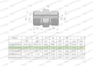 Złączka hydrauliczna calowa BB 11/16" ORFS (UNF) Waryński ( sprzedawane po 2 )-169866