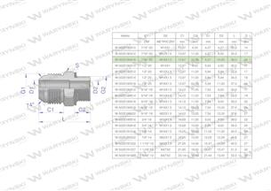 Przyłączka hydrauliczna BB 7/16"UNF (JIC) x M18x1.5 (XGE) Waryński ( sprzedawane po 2 )-170320