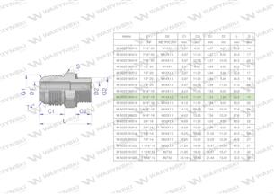 Przyłączka hydrauliczna BB 9/16"UNF (JIC) x M14x1.5 (XGE) Waryński ( sprzedawane po 2 )-170354