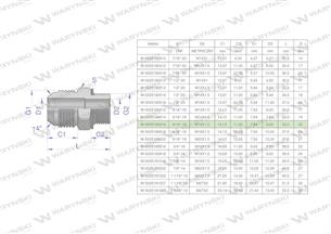 Przyłączka hydrauliczna BB 9/16"UNF (JIC) x M16x1.5 (XGE) Waryński ( sprzedawane po 2 )-170360