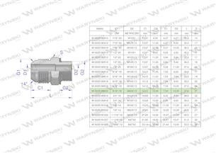 Przyłączka hydrauliczna BB 9/16"UNF (JIC) x M22x1.5 (XGE) Waryński ( sprzedawane po 2 )