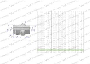 Przyłączka hydrauliczna BB 1 1/16"UNF (JIC) x M27x2 (XGE) Waryński ( sprzedawane po 2 )-170406