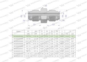Złączka hydrauliczna calowa BB 7/16" UNF (JIC) Waryński ( sprzedawane po 2 )-169890