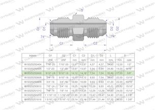 Złączka hydrauliczna calowa BB 9/16" UNF (JIC) Waryński ( sprzedawane po 2 )-169902