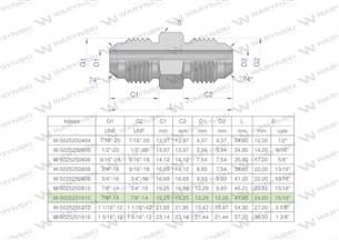 Złączka hydrauliczna calowa BB 7/8" UNF (JIC) Waryński ( sprzedawane po 2 )-169914