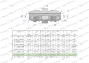 Złączka hydrauliczna calowa BB 1 1/16" UNF (JIC) Waryński-169920