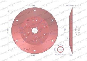 Talerz roboczy Kosiarka rotacyjna 1,65 m gr. 5mm Waryński