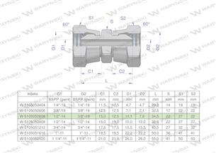 Złączka hydrauliczna redukcyjna calowa AA 3/8" x 1/2" BSP Waryński ( sprzedawane po 2 )-168717