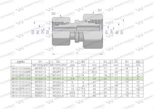 Złączka hydrauliczna metryczna AA M18x1.5 12L x M14x1.5 08L Waryński ( sprzedawane po 2 )-173353