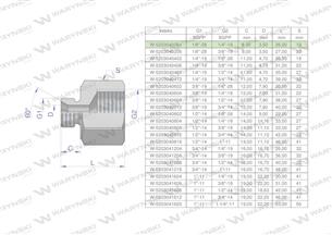 Tulejka różnicowa hydrauliczna calowa AB 1/8"GZ x 1/4"GW BSP Waryński ( sprzedawane po 2 )