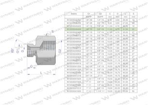 Tulejka różnicowa hydrauliczna calowa AB 1/4"GZ x 3/8"GW BSP Waryński ( sprzedawane po 2 )-169215