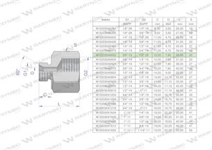 Tulejka różnicowa hydrauliczna calowa AB 3/8"GZ x 1/8"GW BSP Waryński ( sprzedawane po 2 )-169233