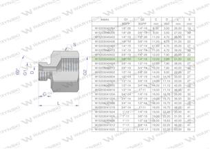Tulejka różnicowa hydrauliczna calowa AB 3/8"GZ x 1/4"GW BSP Waryński ( sprzedawane po 2 )-169239