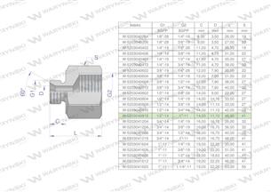 Tulejka różnicowa hydrauliczna calowa AB 1/2"GZ x 1"GW BSP Waryński ( sprzedawane po 2 )-169281