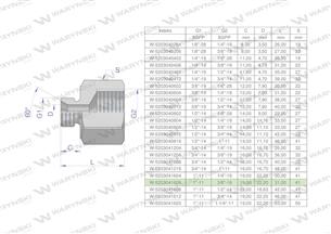 Tulejka różnicowa hydrauliczna calowa AB 1"GZ x 3/8"GW BSP Waryński-169316