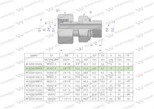 Przyłączka hydrauliczna AB (EVGE) M14x1.5 08L x 1/4" BSP ED Waryński ( sprzedawane po 2 )-168906