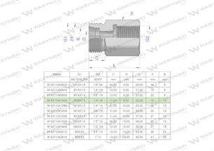 Tulejka różnicowa hydrauliczna AB M16x1.5 10L GZ x 1/4" BSP GW Waryński ( sprzedawane po 2 )-169391