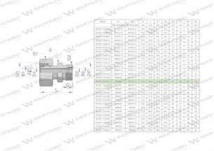 Złączka hydrauliczna metryczna AB (XKOR) A-M30x2 22L / B-M18x1.5 12L Waryński-170683