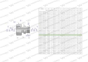 Złączka hydrauliczna metryczna AB (XKOR) A-M30x2 22L / B-M22x1.5 15L Waryński