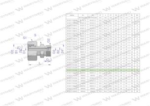 Złączka hydrauliczna metryczna AB (XKOR) A-M36x2 28L / B-M22x1.5 15L Waryński-170713