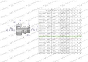 Złączka hydrauliczna metryczna AB (XKOR) A-M30x2 22L / B-M26x1.5 18L Waryński-170725
