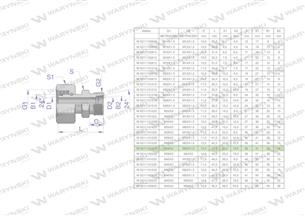 Złączka hydrauliczna metryczna AB (XKOR) A-M36x2 28L / B-M26x1.5 18L Waryński-170731