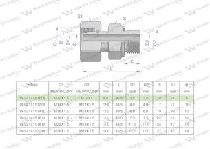 Przyłączka hydrauliczna metryczna AB (EVGE) M12x1.5 06L x M10x1 ED Waryński ( sprzedawane po 2 )-168865