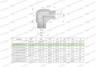 Kolanko hydrauliczne calowe BB 1/8" BSP (XW) Waryński ( sprzedawane po 2 )-170856