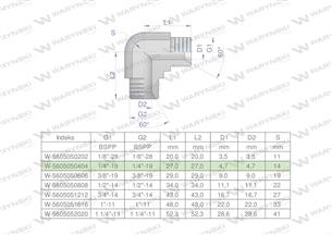 Kolanko hydrauliczne calowe BB 1/4" BSP (XW) Waryński ( sprzedawane po 2 )-170862