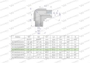 Kolanko hydrauliczne calowe BB 1/2" BSP (XW) Waryński ( sprzedawane po 5 )-170874
